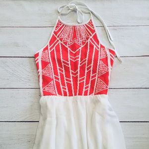 Jealous Tomato Red/White Halter Neckline Dress xs